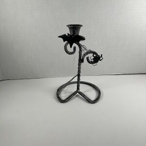Liver 8 Inch Spider &‎ Bat Taper Candle Holder Halloween
